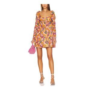 zimmermann brightside a-line mini dress FARM Rio BLUE Mosaic Garden Lenzing_x0099_ Ecovero_x0099_ Viscose Mini Wrap Skirt, Mosaic Garden SOFT BLUE / XS